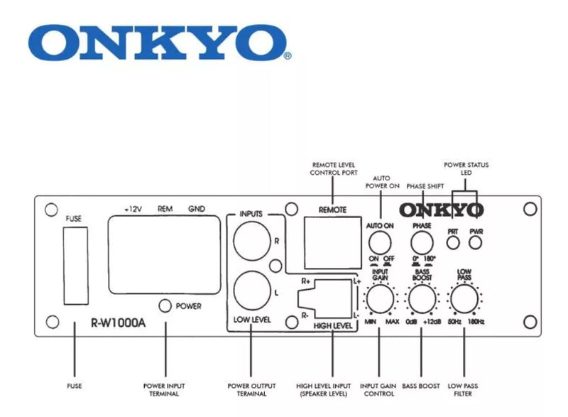 SUBWOOFER PLANO  10" R-1000A ONKYO