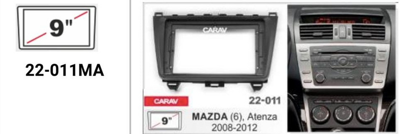 Panel Adaptador Radio Mazda 6 2008-2012 radio 9"
